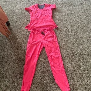 Hot pink greys anatomy scrubs size small